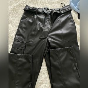 Karl Lagerfeld faux leather cargo pants